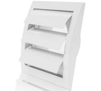 ECOPRO VENT 100mm Vent Cover - White ABS Plastic Vent Cover, Extractor Fan Vent Cover, Tumble Dryer Vent Cover with Gravity Flaps & Insect Mesh, Air Vent Covers for Walls Outside