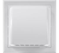 ECOPRO VENT 100mm White Vent Covers - ABS Cowled Extractor Fan Vent Cover with Back Draught Shutter, Ventilation Grille, Fits Inside Wall or Duct - Wall Vent Cover External - Tumble Dryer Vent Cover