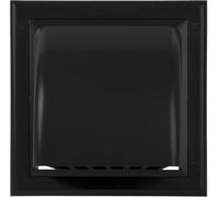 ECOPRO VENT Plastic 5 inch Black Ventilation Grille with Vent Hood, Built in One Direction Gravity Flap - Ø4.9 inch / 7.5 inch x 7.5 inch