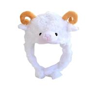 Ecoptyza Sheep Hat Plush Sheep Shape Party Cosplay Dress Up Headwear | Plush Hat for Birthday Holiday Festival Carnival Stage Drama Performance School Play Halloween