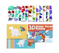 Ecoptyza Sticker By Number | Educational Airplane Travel Activity - Vehicle Dinosaur Theme Sticker By Numbers | for Airplane Car Train Home Homeschool Holiday Birthday Kids Girls Boys
