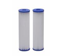 EcoPure EPW2P Pleated Whole Home Replacement Water Filter-Universal Fits Most Major Brand Systems (2 Pack), White/Blue, 2 Count (Pack of 1)