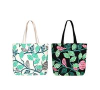 Ecoright Large Canvas Tote Bags for Women, with Inner Pocket, Reusable Tote Bag with Zip for School, Work, Shopping, Beach
