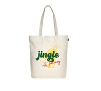 Ecoright Shopping Bag, Cotton Fabric Bag, Printed with Zip, Robust Carry Bag with Handle, Fabric Bag for Women, Utility