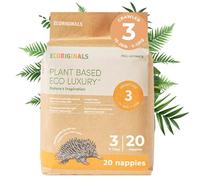 Ecoriginals - 20 Eco Crawler Pull Up - Nappy Pants with 100% Plant-Based Layers, Disposable Pull Ups & Hypoallergenic Baby Essentials for Babies - Secure Fit Size 3 Baby Nappies (7-12Kg), 1 Pack