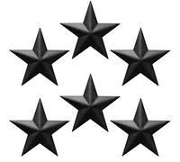 EcoRise Black Barn Star - Star Wall Décor, Metal Stars for Outside or Inside of House, Iron Texas Metal Star Rustic Vintage Western Country Home Farmhouse Wall Art Decorations (5" (Pack of 6))