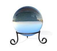 EcoRise Black Iron Ball Stand - Gazing Globe Stand for Balls, Sphere Holder Wrought Iron Display Stand, Crystal Ball Stand, Glass Bowl Ring Metal Egg Stands (5" Diameter X 2" Tall)