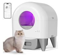 ECORUI Self Cleaning Litter Box,Automatic Cat Litter Box for Multiple Cats, with Safety Protection, App Control,2 Roll Cat Litter Liners White