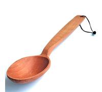 ECOSALL 14-inch Large Wooden Spoon, Heavy Duty Big Non-Stick Cooking Spoon with a Scoop and a Strong Long Handle for Stirring, Mixing, Canning in Big Pots. Long Wooden Spoon with a Loop.