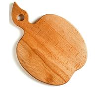 ECOSALL Apple-shaped Solid Wood Cutting Board With Handle For Fruit, Veggies, Cheese - Small Wooden Bread Board, Cheese Serving Platter, Round Charcuterie Board - 100% Natural, Reversible, Presentable
