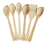 ECOSALL Healthy Wooden Spoons For Cooking Set of 6. Safe and Reliable Cooking Utensils for Kitchen - 100% Natural Nonstick Wood Spatula Spoon For Scraping, Stirring, Serving - Uncoated Solid Hardwood
