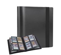 ECOSEAO 4-Pocket Trading Card Binder, 160 Pockets Card Album Holder,Card Collection Folder for MTG, Yu-Gi-Oh!, Sports Trading Cards (Black)