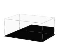 Ecoseao Acrylic Display Case with Mirror, Clear Acrylic Organizer Box Assemble Countertop Dustproof Protection Showcase for Action Figures, Collectibles, Home Storage (35cmx25cmx15cm)