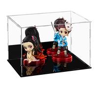 Ecoseao Acrylic Display Case with Mirror, Clear Acrylic Organizer Box Assemble Countertop Dustproof Protection Showcase for Action Figures, Collectibles, Home Storage (30cmx20cmx20cm)
