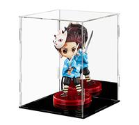 Ecoseao Acrylic Display Case with Mirror, Clear Acrylic Organizer Box Assemble Countertop Dustproof Protection Showcase for Action Figures, Collectibles, Home Storage (20cm x 20cm x 25cm)