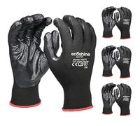 Ecoshine Supplies 24 Pairs Work Gloves Black Nitrile Coated for Builders Gloves, Gardening Gloves, Work Safety Gloves Grip Gloves Construction Gloves (Large/9)