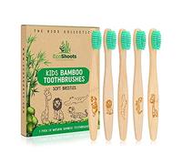 EcoShoots Kids Bamboo Toothbrushes with Super Soft Bristles | Pack of 5 Kids Toothbrushes | Eco-Friendly Natural Wooden Childrens Toothbrush | Organic Biodegradable Handle | BPA Free Kids Toothbrush