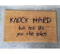Ecosides Knock Hard but not Like You The Police, Welcome mat, Funny Doormat, Police Doormat, Knock Hard, Funny Housewarming Gift, Realtor Gift
