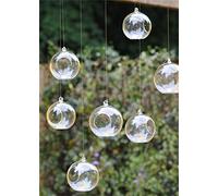 Ecosides Pack of 24 Hanging Glass Orbs Hanging Glass Globe Terrariums Without 2 Side Hole for Candle Holder, TeaLight Holder Candlestick for Wedding Decor