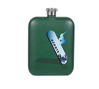 Ecosides Personalized Drinking Liquor Flask, Stainless Steel Snowboard Hip Flask, Flask with Funnel, Flask with Shot Cups, Flask Gift Set