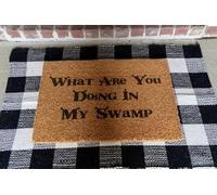 Ecosides What are You Doing in My Swamp, Funny Doormat, Personalized Gift, Custom Door Mat for Front Door, Painted Doormat for Housewarming Gift