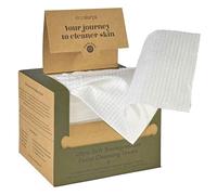EcoSlurps Biodegradable Face Towels, XL Ultra Soft & Thick Disposable Cloths for Makeup Removal & Facial Cleansing, Eco-Friendly Wipes for Sensitive Skin, skincare beauty gift (White, 50)