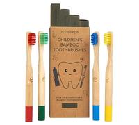 EcoSlurps Childrens Bamboo Toothbrushes - British Brand Multipack of Kids Bamboo Toothbrush (4 Count, Multicolour)