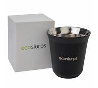 EcoSlurps Espresso Coffee Cups British Designed Coffee Gift no Handle Double wall Insulated Stainless Steel Coffee Cup Made from Recycled Steel. Bean to Cup Coffee Machines Gift (1, Medium 160ml)