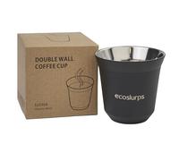 EcoSlurps Espresso Coffee Cups British Designed Coffee Gift no Handle Double wall Insulated Stainless Steel Coffee Cup Made from Recycled Steel. Bean to Cup Coffee Machines Gift (1, Small 80ml)