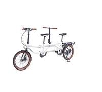 ECOSMO - Tandem Bike - Folding Bike - Adult 20 Inch Bicycle - City Bike 7 Speed - Dual Disc Brakes - 4-Way Folding - Hi-Ten Steel Frame -Rear Rack Mudguard Bell Kickstand Steel - White Weight 30kg