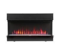 ECOSO Black Wall Mounted Electric Media Wall Fire Built in Fan Heater 33"