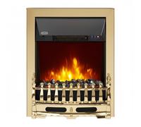ECOSO Brass Inset Electric Fire with Built In Fan Heater 592 x 482mm