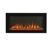 ECOSO Edge Black Wall Mounted Electric Fire with Built in Fan Heater - 32"