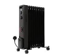 ECOSO Finn 2000W Black UK Plug Oil Filled Electric Radiator - 620mm x 240mm