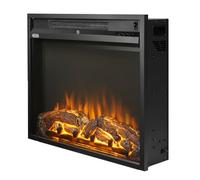 ECOSO Fusion Black Wall Mounted Inset Electric Fire with Built in Fan Heater - 23"