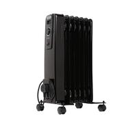 ECOSO Lio 1500W Black UK Plug Oil Filled Electric Radiator - 540mm x 240mm