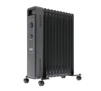 ECOSO Luan 2500W Anthracite UK Plug Oil Filled Electric Radiator - 620mm x 240mm