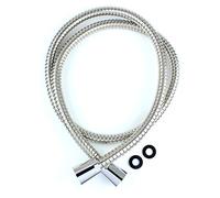 ECOSPA 1.75m (69") Stainless Steel Replacement Shower Hose Pipe Anti-Kink with ABS Conical Ends - incl 2 Washers in Chrome