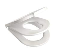 ECOSPA 2-in-1 D-Shape Toilet Seat - Dual Family Design, Antibacterial, Soft Close, White, Top/Bottom Fix