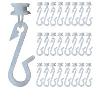 EcoSpa® 24 x Replacement Shower Curtain Hooks | Fits Glider Rail Tracks | in WHITE