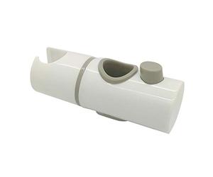 EcoSpa 25mm Hand Shower Riser Rail Head Slider Clamp Holder Bracket in White/Grey Trim