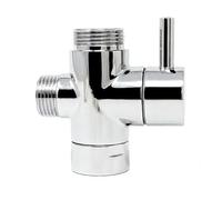EcoSpa 3-Way Shower Arm Diverter Valve G1/2" & 3/4" Connections - Chrome Shower Splitter for Handheld Showers & Fixed Heads, Rust-Proof ABS with Washer, Bathroom Shower System Replacement Component