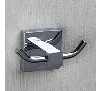 ECOSPA Bathroom Wall Mounted Double Robe Clothes Towel Hook Peg Holder in Polished Chrome