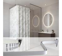 ECOSPA Bendy Shower Track Rail - Fully Adjustable Curtain Track for L, U, P & Rounded Shapes and more - Includes Hooks & Assembly Instructions