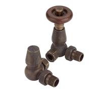 EcoSpa Chelsea Thermostatic Valve - Corner - Antique Brass (Pair)