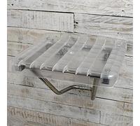 EcoSpa Clear Folding Shower Seat - Wall Mounted Bathroom Mobility Aid Stool Space-Saving Design - Supports Up to 160kg (25st) - Acrylic Seat with Chrome Frame