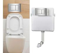 ECOSPA Concealed Dual Flush Cistern with Designer Button, 3L/6L Water-Saving, Universal Fit for Back-to-Wall Toilets, Front Access Design (108SS)