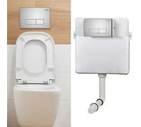 ECOSPA Concealed Dual Flush Cistern with Designer Button, 3L/6L Water-Saving, Universal Fit for Back-to-Wall Toilets, Front Access Design (105C)
