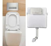 ECOSPA Concealed Dual Flush Cistern with Designer Button, 3L/6L Water-Saving, Universal Fit for Back-to-Wall Toilets, Front Access Design (109S)