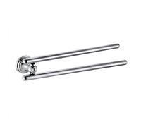EcoSpa Double Swivel Towel Rail - 2 Arm Adjustable Chrome Bathroom Bar, 400-800mm, Wall Mounted with Concealed Fixings